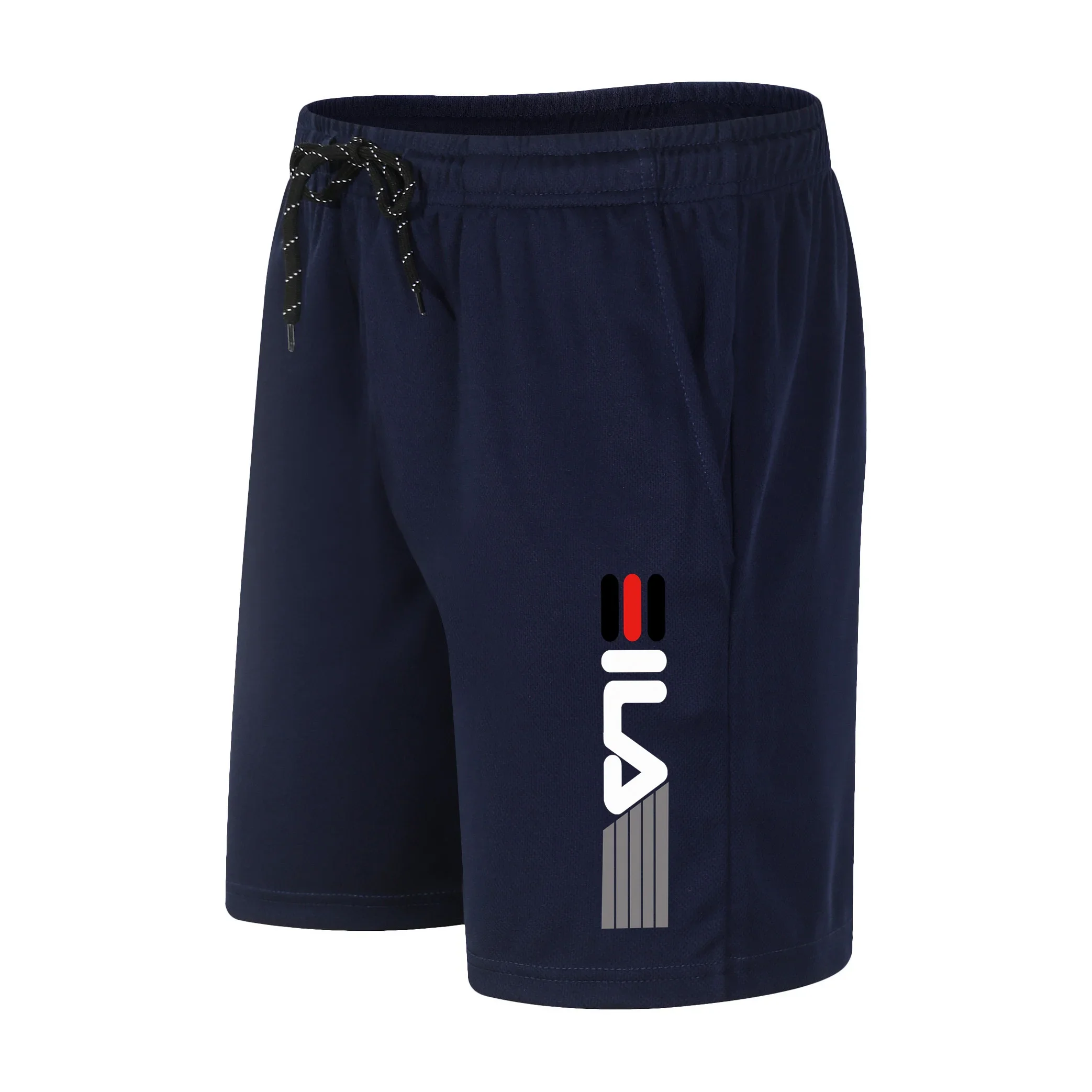 Men’s breathable mesh quick dry running hiking fitness shorts with drawstring waist black
