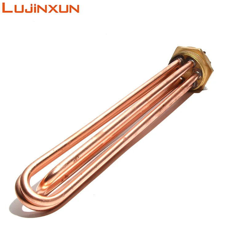Lujinxun 220V Immersion Water Heater DN50/2" 9KW 285mmmm Tube length Copper Parts for Water Tank /Homebrew 4pcs