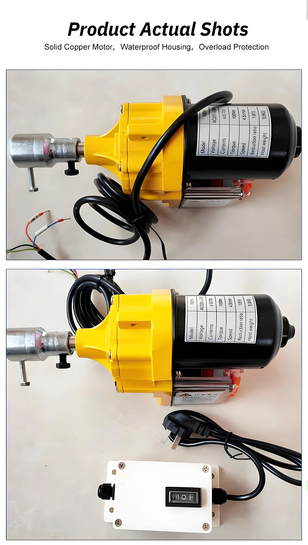 Agricultural Greenhouse Film Roller Motor 100W 220V Automatic Ventilation Film R