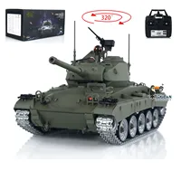 New Tongde M24 Chaffee 1/16 RC Light Tank Infrared Combating System Upgraded Wheels Radio Control Panzer Vehicle for Boy TH24485 1
