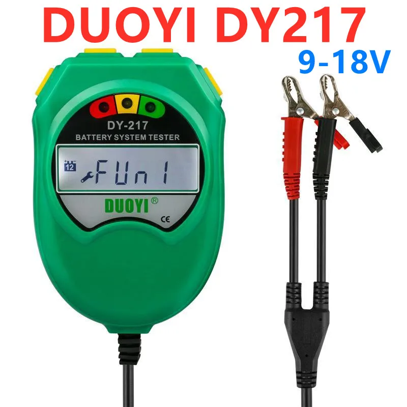 

DUOYI DY217 Car Storage Battery Tester 9-18V Lead-acid Battery Healthy Analyzer CCA 100-1700 LCD Display Auto Diagnostic Tool A+