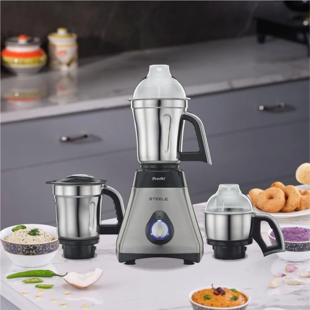 Mixer Grinder, 13 x 8.6 x 12.5 inches, Black, Silver 6