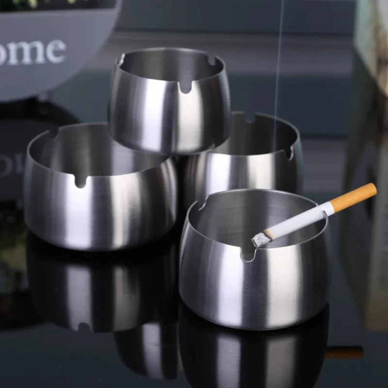 Stainless Steel Ashtray with Lid Cigarettes Windproof Outdoor Cigar Desktop Smoking Ash Holder Accessories cigarettes ashtray,stainless steel ashtray,metal ashtray