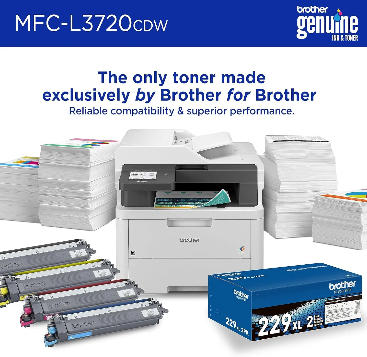MFC-L3720CDW Wireless Digital Color All-in-One Printer with Laser Quality Output, Copy, Scan, Fax, Duplex 4