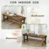 Outdoor Garden Bench 2 Person Wood Patio Bench Weatherproof Outdoor Backless Bench Anti Corrosion and Anti Rust Garden Benches f 6