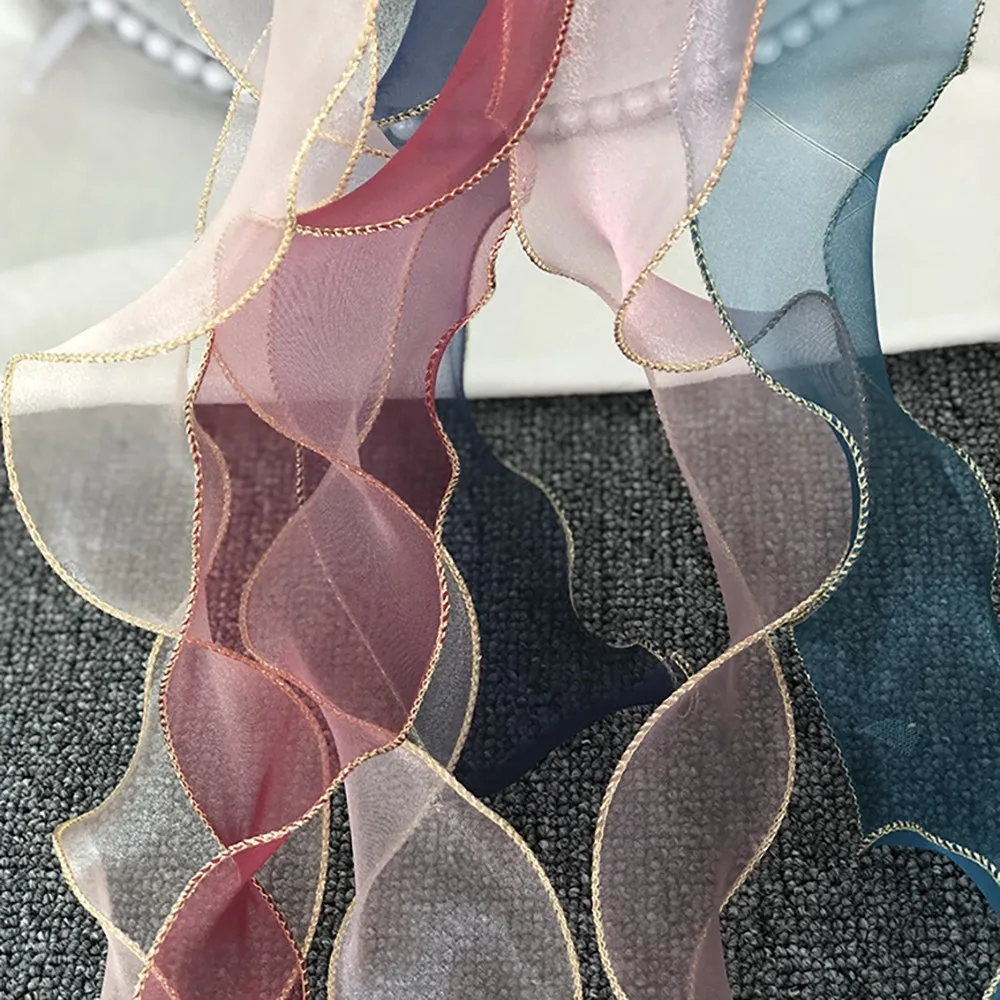 Chainho,Gauze Ribbon,Solid Color,DIY Handmade Bow Tie Materials,Gift Flower Packaging Accessory,Width:58mm,SD13