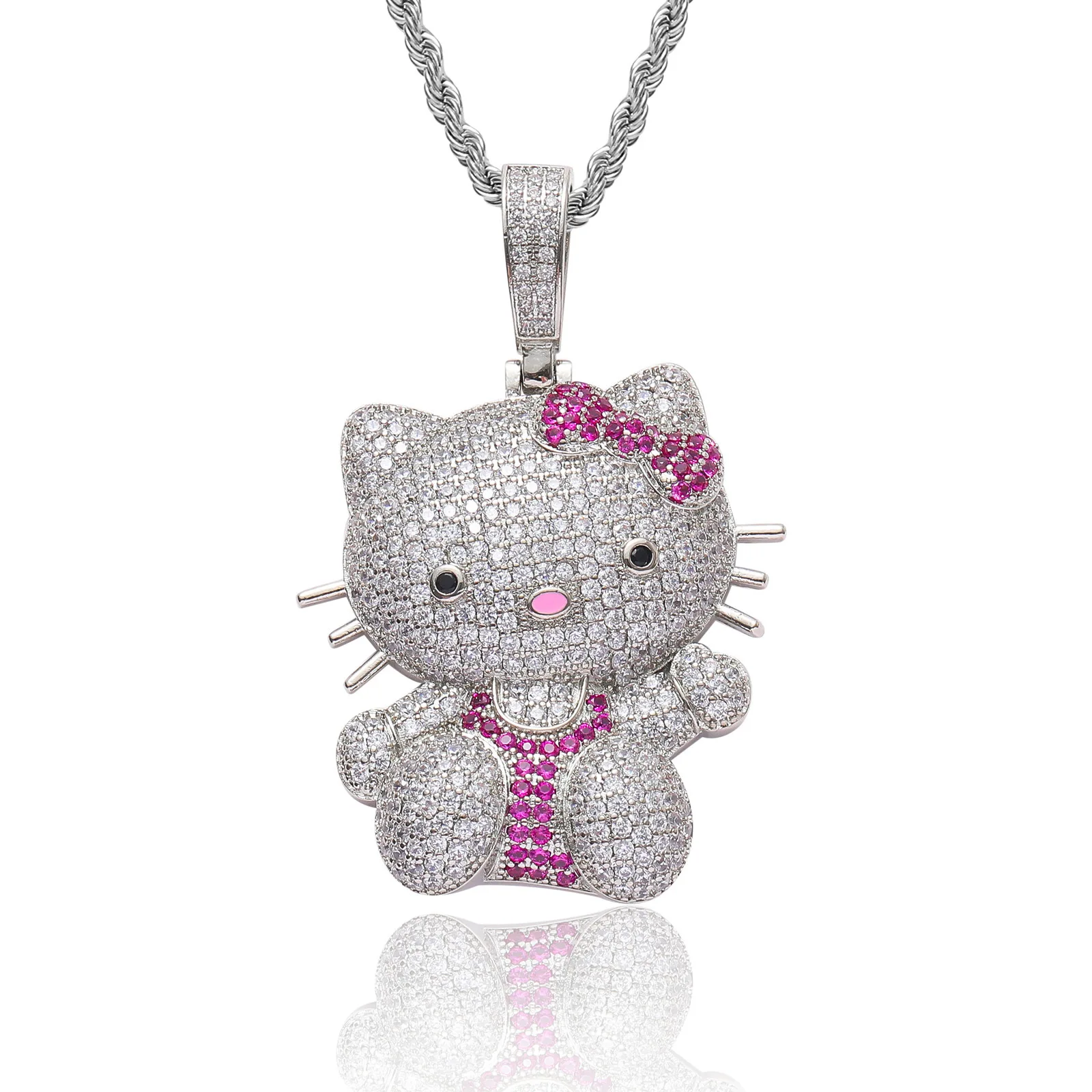 

Hello Kittys Y2k Necklace Sanrio Anime Kawaii Shiny Simple High Sense Lucky Diamond Trend Hip Hop Cute Jewelry Baby Toys Gift
