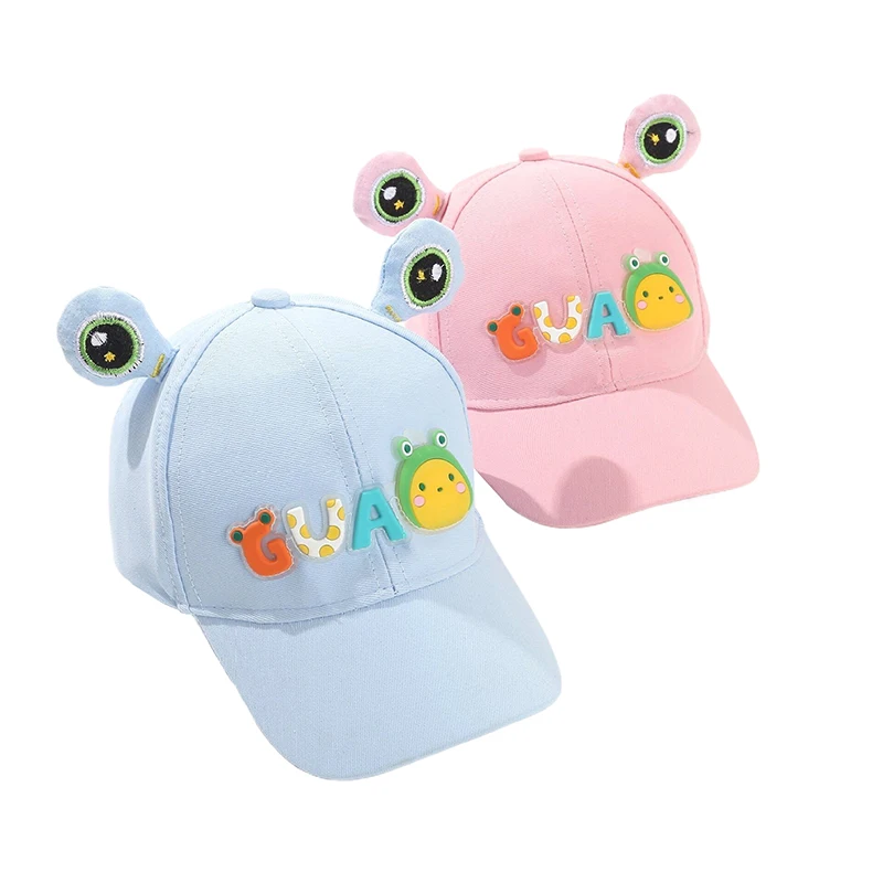 1 Piece Sunshade With Ears Boys Girls Fisherman Hat Cartoon Little Frog Baby Baseball Cap Sun Protection Kids Sun Visor Hats
