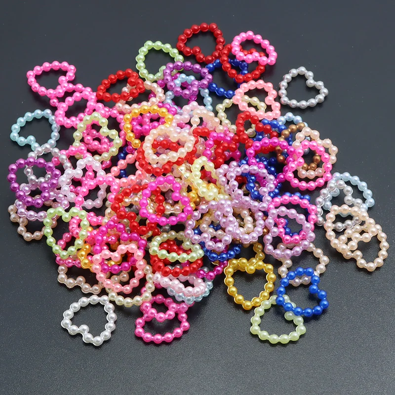 Elegant Heart-Shaped Pearl Nail Art Charms - 100 Pieces for DIY Crafts and Accessories