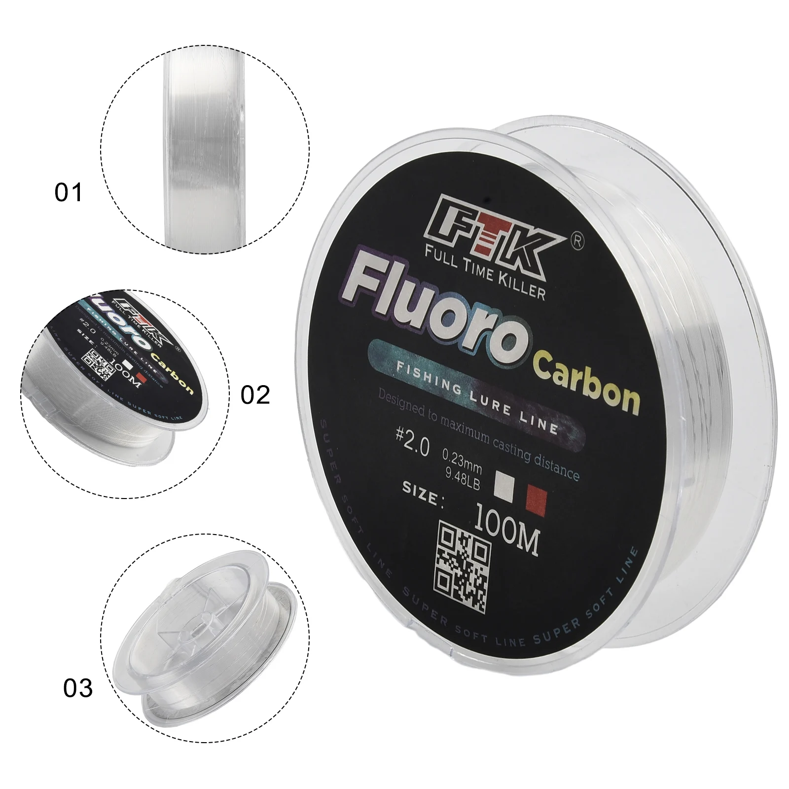 1roll Fishing Line 100M Fluorocarbon Fishings Lures Lines 4.13-34.32LB Carbon Fibers Leader Soft Line 50g Fishing Accessories Fishing Accessories