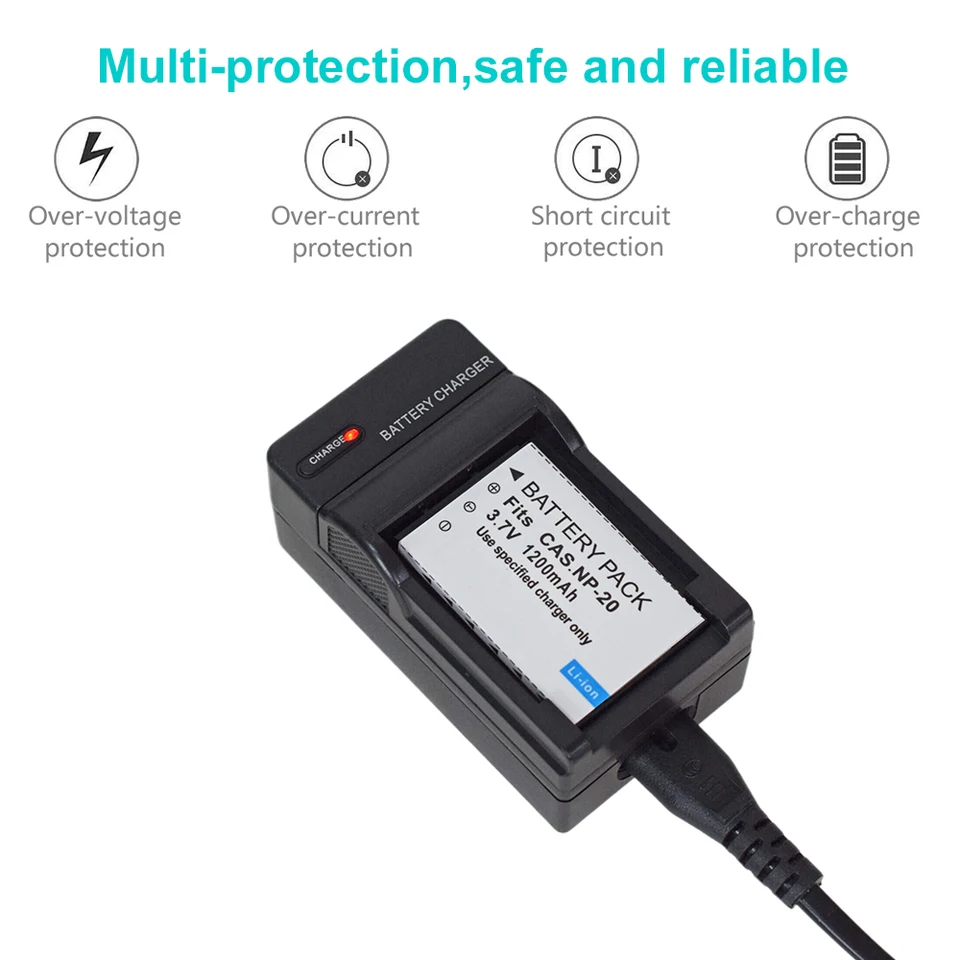 2 Batterie NP-20 Compatibili Per Fotocamere Casio Exilim E BenQ – Alta Capacità