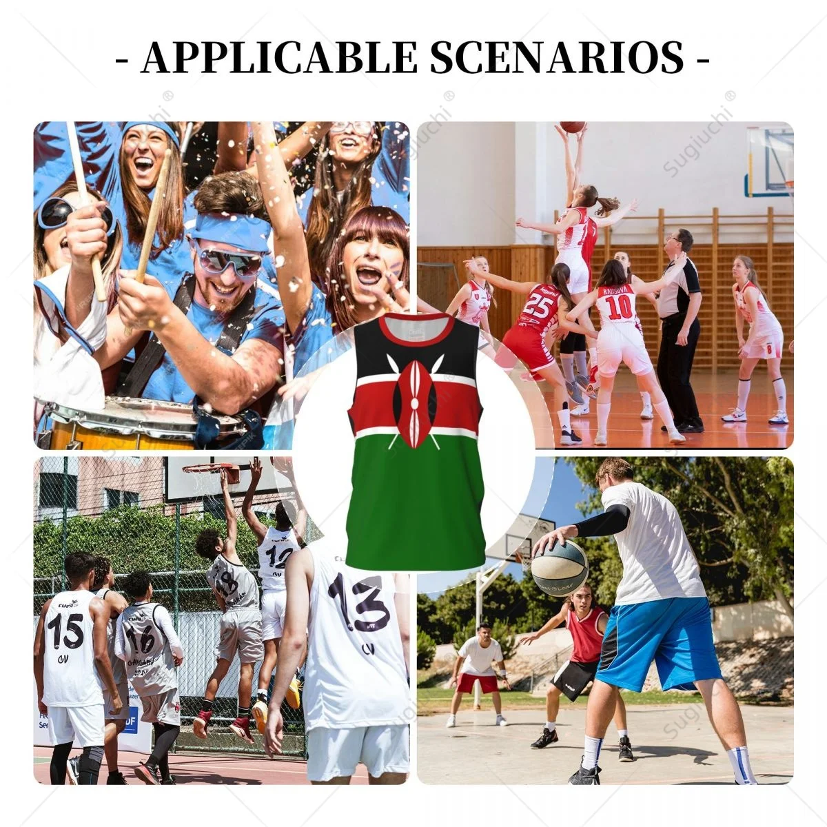 Kenya Flag Men Basketball Sports Running Fitness Multifunction Sleeveless tshirt Exclusive Name Nunber
