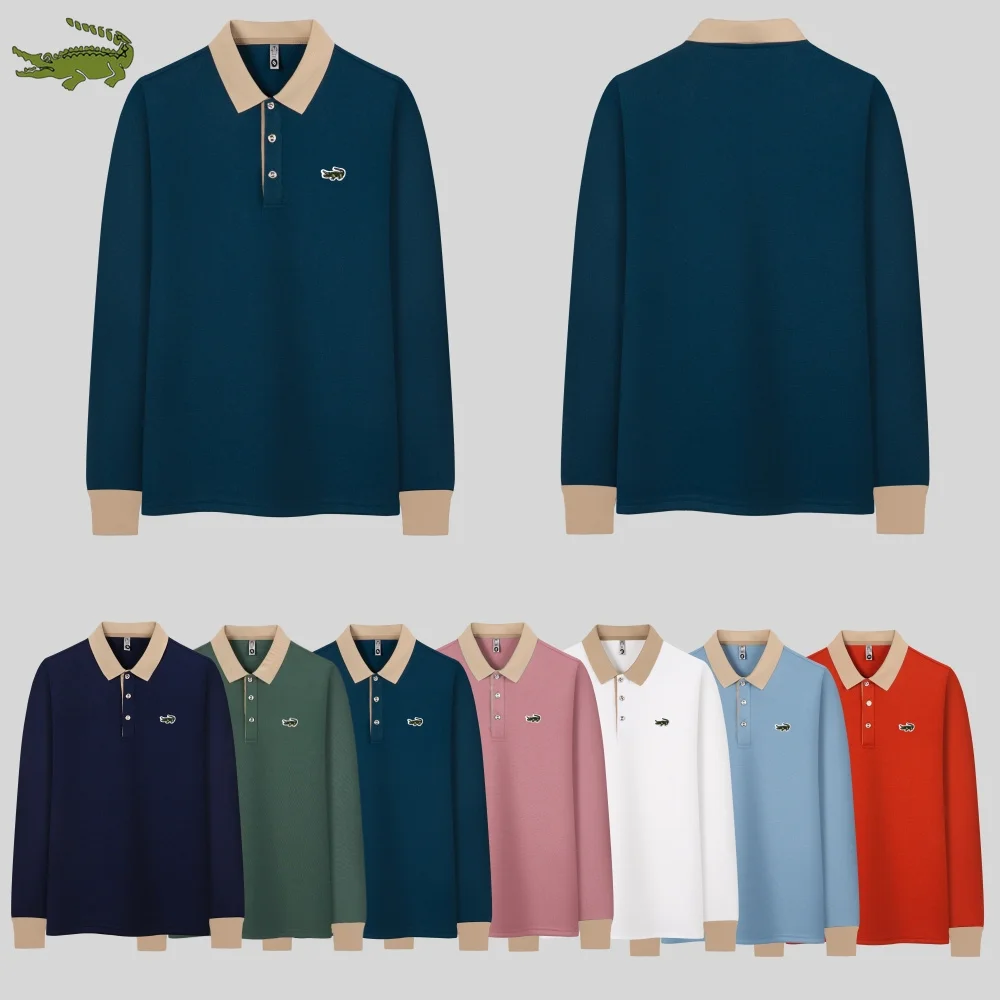 

Embroidered CARTELO Long Sleeve Polo Shirt Spring and Autumn High end Men's Long Sleeve T-shirt Women's Casual Wear