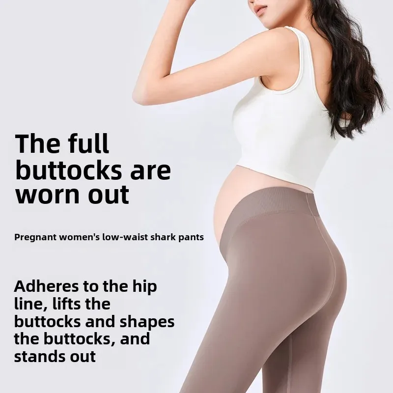Maternity Pants Low Waist High Elastic Thin Barbie Pants Outdoor Wear Pregnancy Base Abdomen Support Spring Summer New Sty