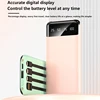 100000mAh Built-in 4-wire Power Bank Thin And Convenient Mirror-like Screen Digital Display Business Powerbank for All Phones 6