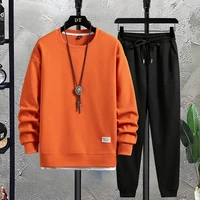 2023 Autumn And Winter New European And American Solid Color Fleece Sweater Pants Men S Casual.jpg