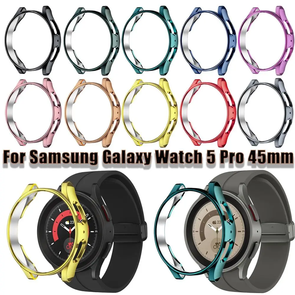 

Soft Watch Case For Samsung Galaxy Watch 5 Pro 45mm No Screen Protector Bumper Protective Cover TPU Plating Protective Shell