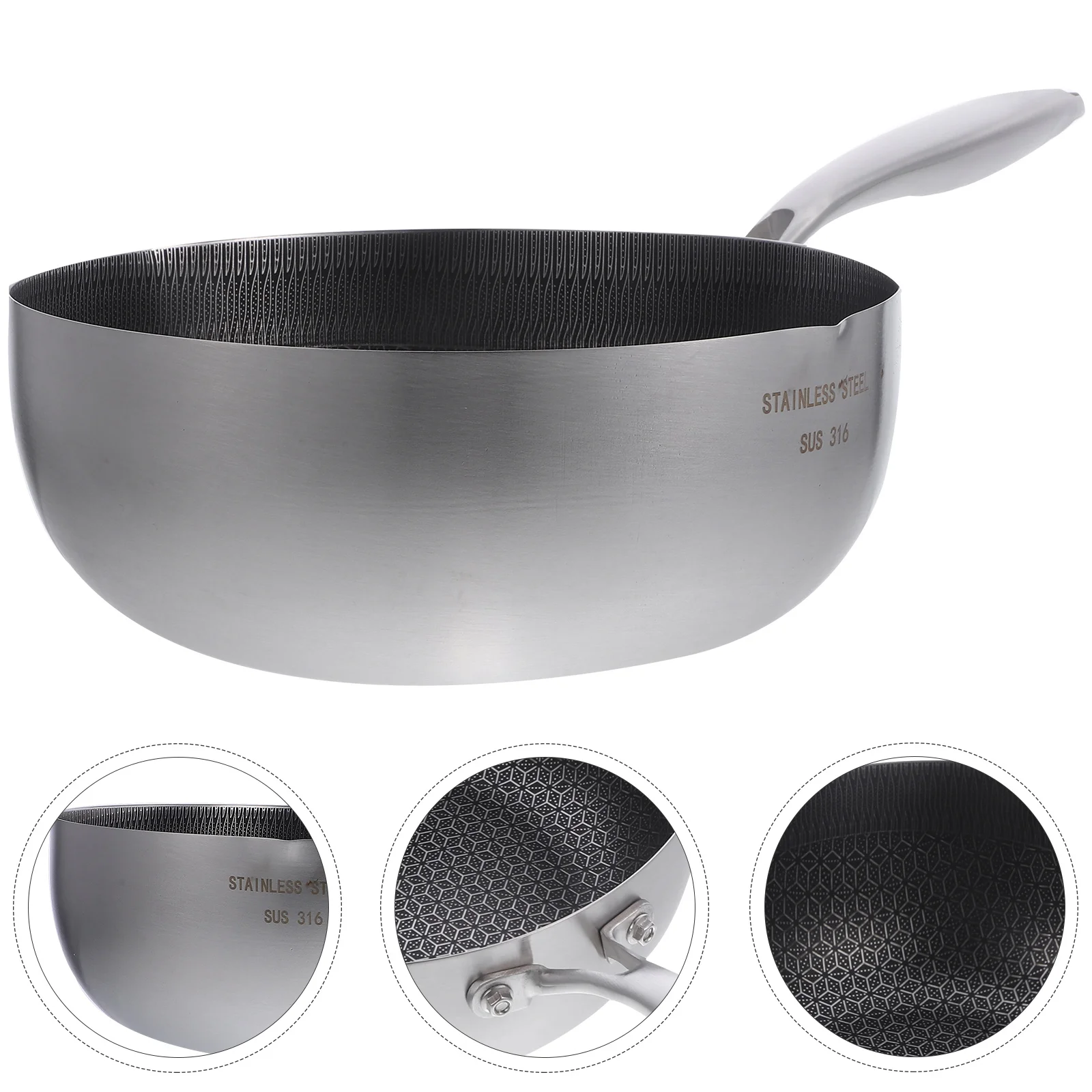 

Stainless Steel Saucepan Sauce Pot With Pour Spout Nonstick Frying Pan Nonstick Frying Pan Flat Bottom Cooking Pot Nonstick