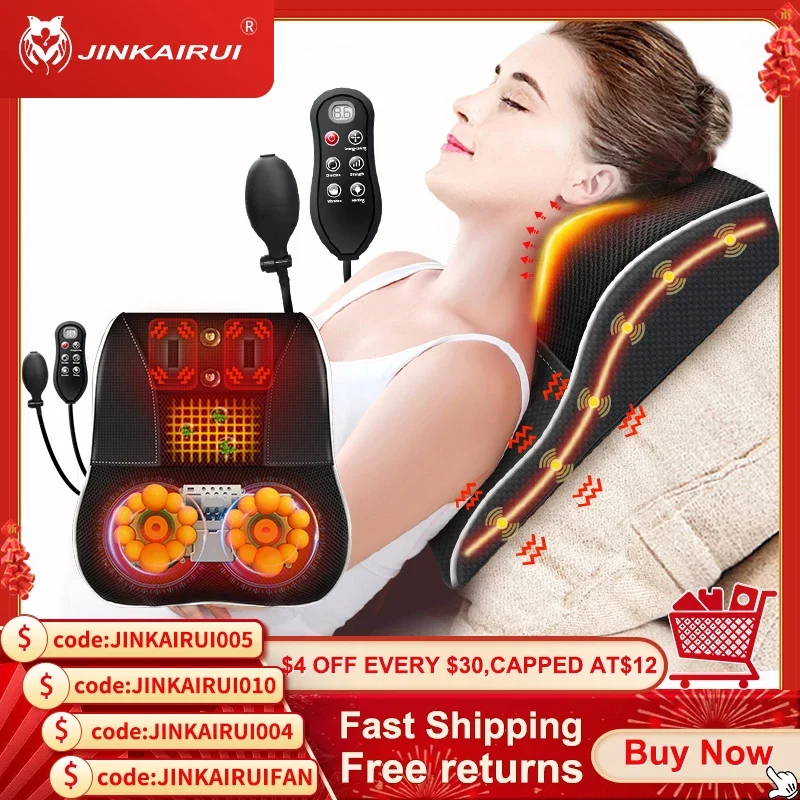 Neck Shoulder Massager Deep Tissue Shiatsu Back Massagers with Heat for Pain  Relief Electric Kneading Squeeze Muscles Massage - AliExpress