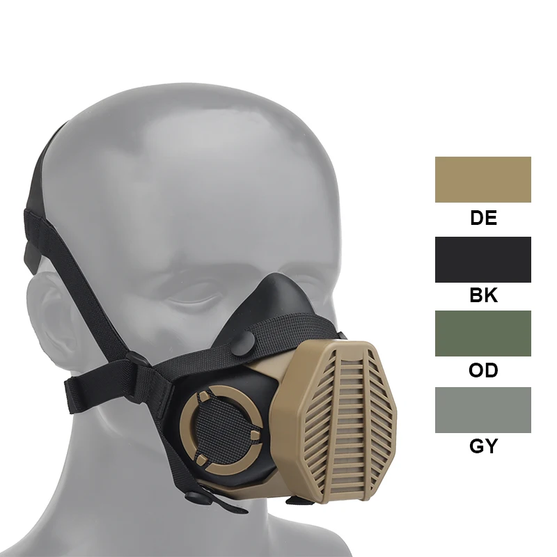 

Special Operations Tactical Respirator Half-mask Replaceable Filter Antidust Mask for Wargame Airsoft Cosplay