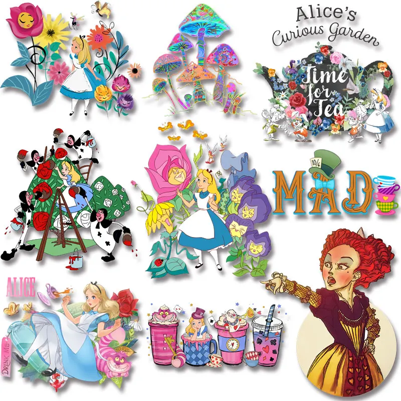 AliceinWonderlandFilmPrincessStickersforClothesThermaltransferPrintingsIronon