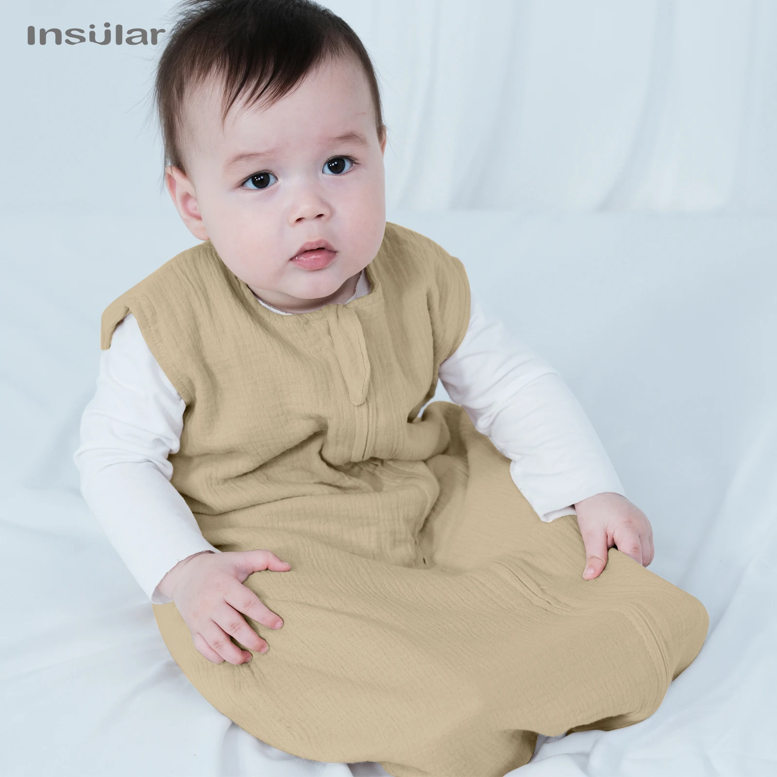 Baby Sleeping Blanket Newborn Swaddle Sleeveless Sleep Sack Summer Thin Premium Muslin Cotton Soft 2-Ways Zipper Easy Diaper Cha 3