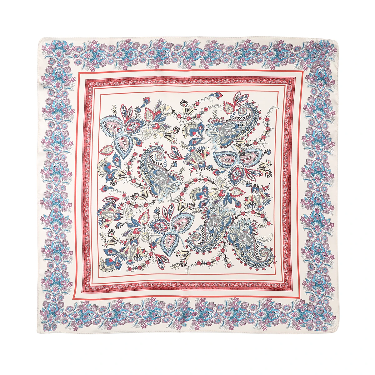 70cm Cashew Flower Square Scarf Headbands For Women Floral Print Kerchief Hairband Neckerchief Fashion Hair Accessories