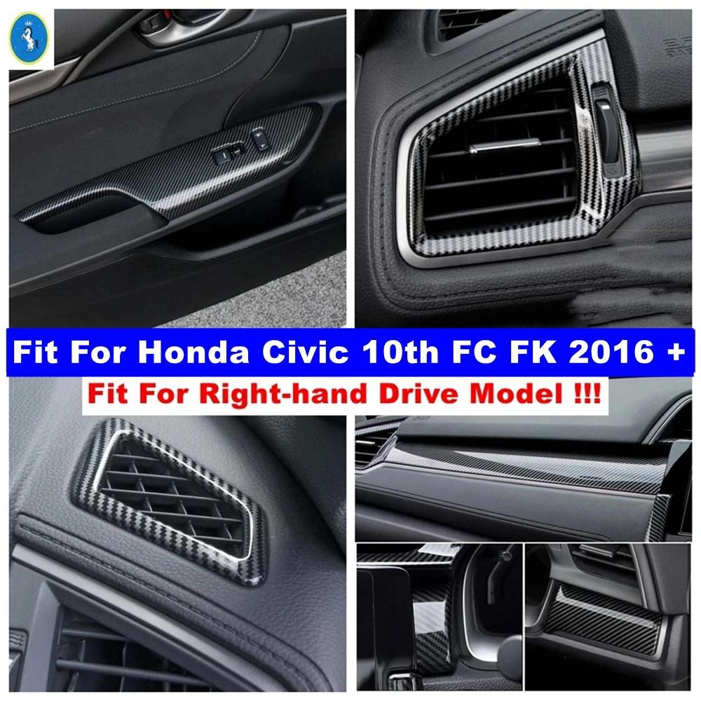 

Center Control Strips / Window Glass Lift / AC Vent Outlet Cover Trim Fit For Honda Civic 10th FC FK 2016 - 2020 Car Accessories