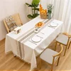 Rustic Embroidery Tablecloths Cotton Linen Coffee Leaves Pattern Rectangle Waterproof Table Covers for Kitchen Living Room Decor 4
