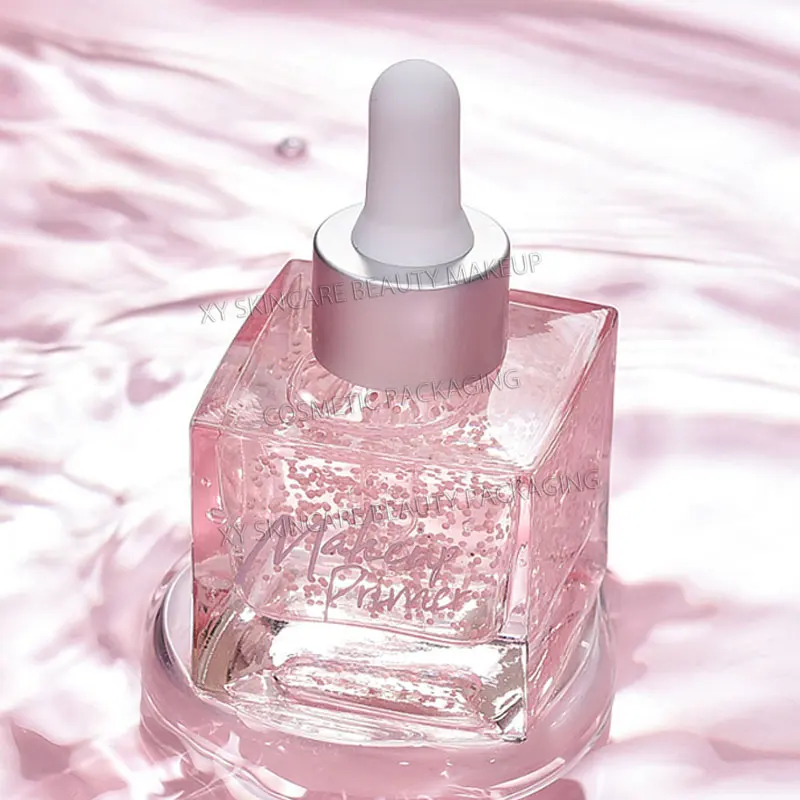 wholesale square 10pcs dropper bottles glass bottles cosmetics packaging and container refill serum bottle essential oil bottles