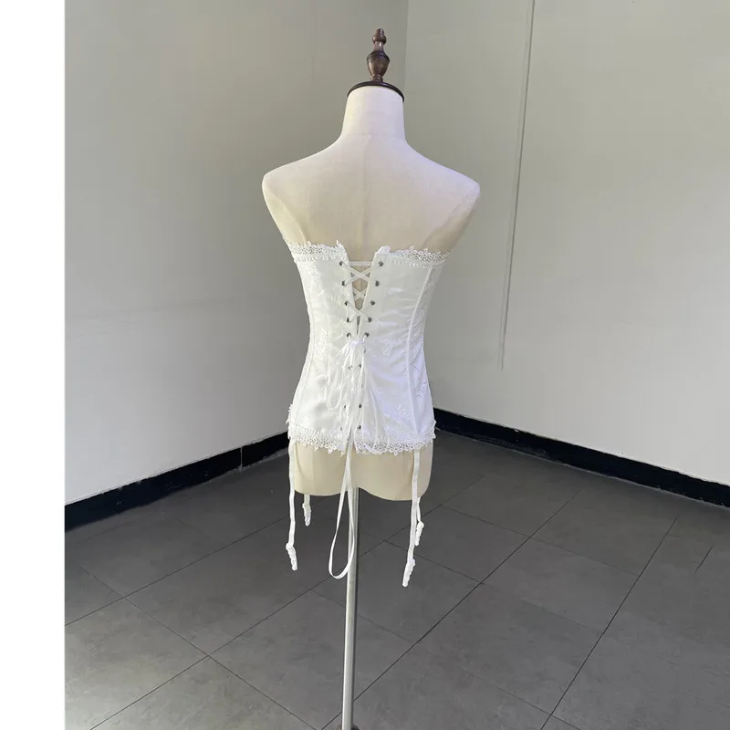 Corset sexy en dentelle pour femmes, bustier avec jarretelles