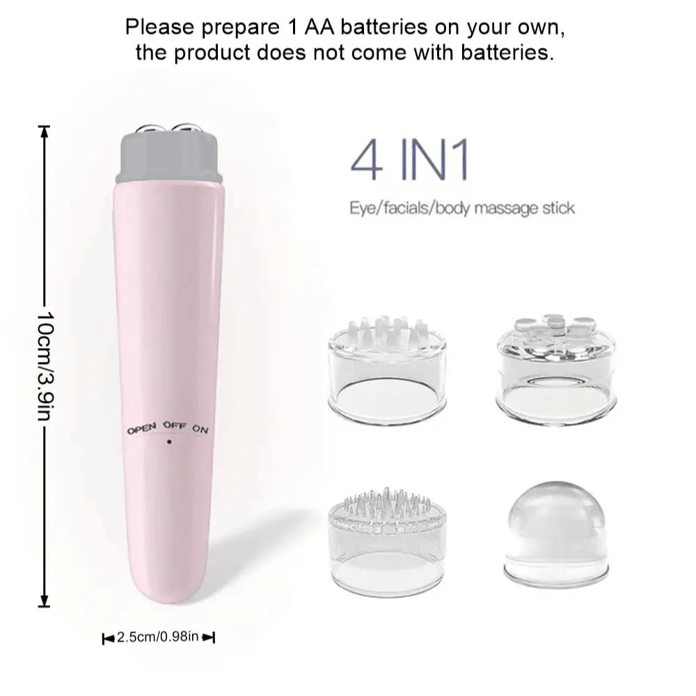 Mini Electric Eye Massager Vibrating Beauty Device, 4-In-1 Portable Facial Muscle Massager