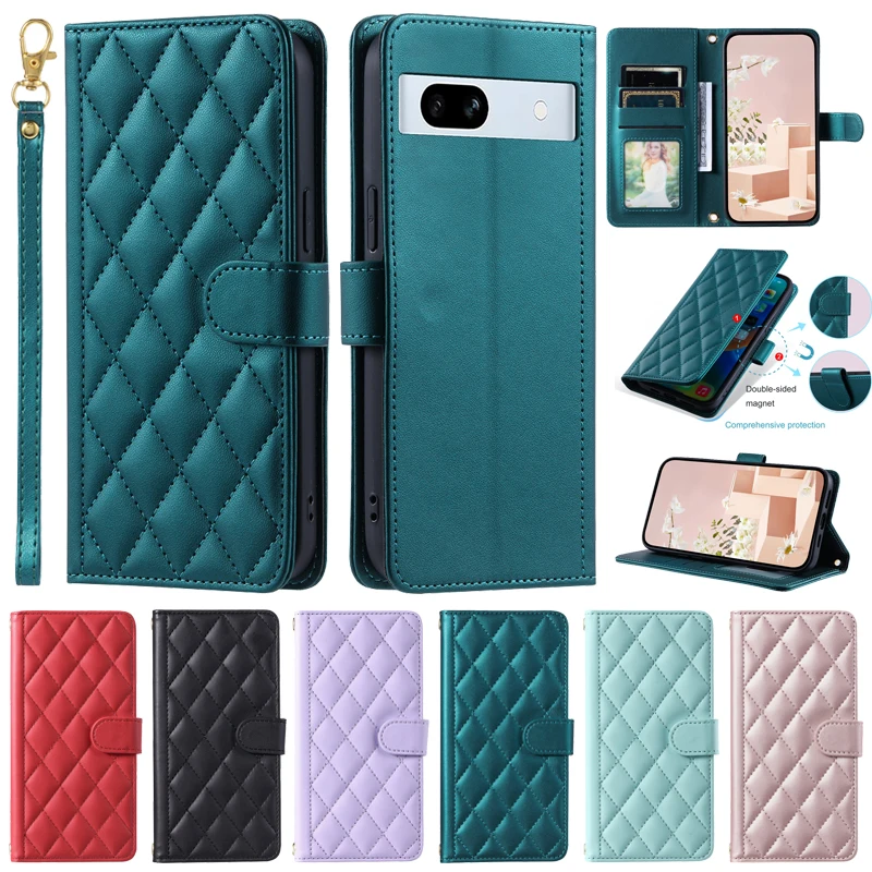 Custodia A Portafoglio Alla Moda Per Google Pixel 7A Cover Custodia A Conchiglia Con Motivo Rombico Per Google Pixel7A 7 A 6A Pixel 8 Pro 7Pro Capa