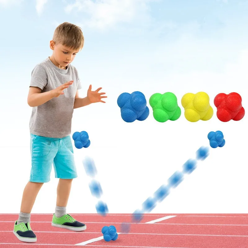 Hexagon Reaction Ball Professional Speed Agility Coordination Reflex Workout Sports Fitness Training Ball for Child and Adult