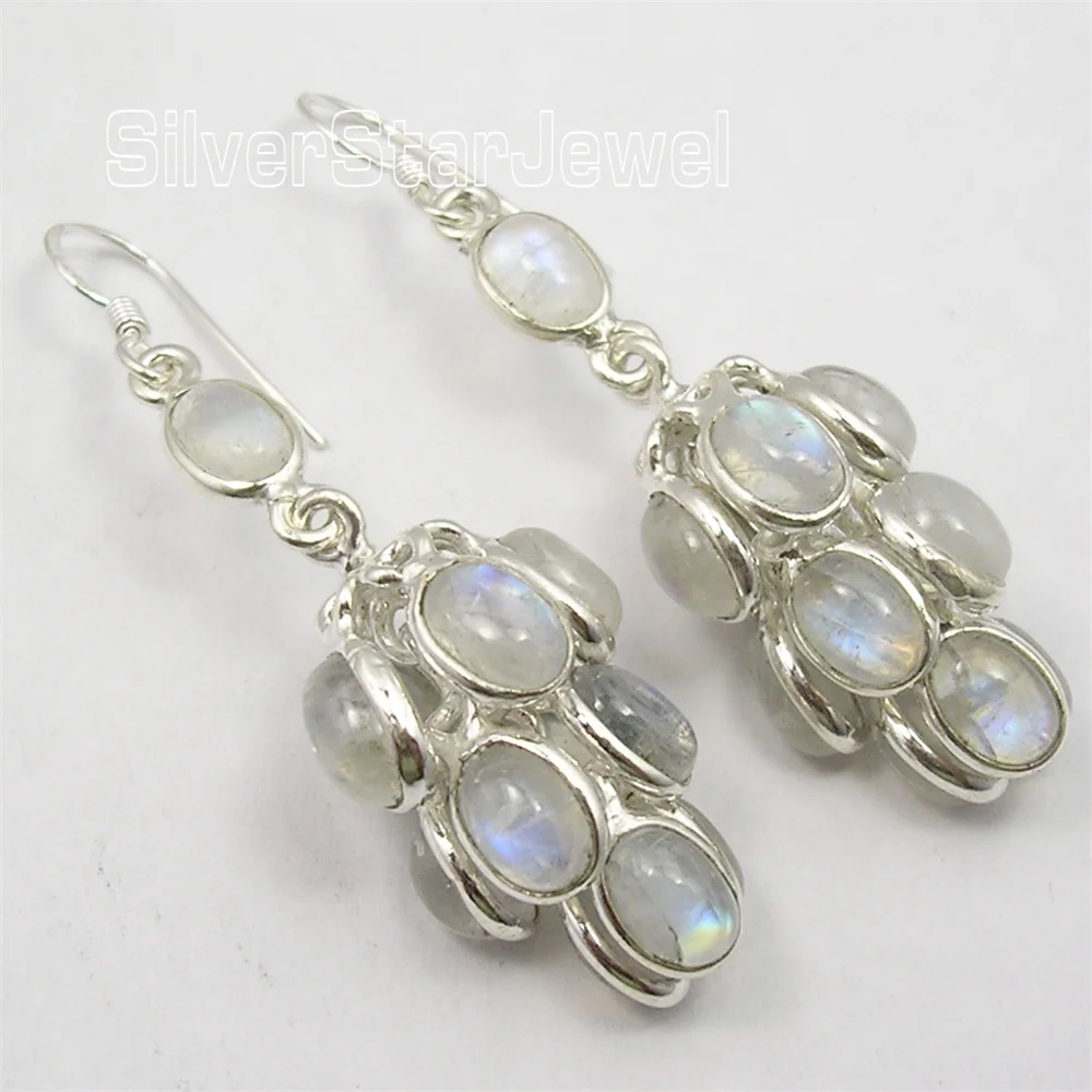 Many Color Grape Semi-precious Stone Hook Earrings 2.2