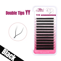 Enhanced Faux Mink Premade Volume Fan Eyelash Extensions - Natural Soft 8 - 15mm - 7mm (Black - 2D)