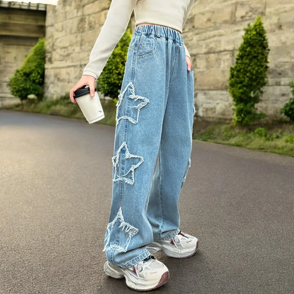 Young Kids Baggy Jeans for Girls Casual Cargo Pants Trousers