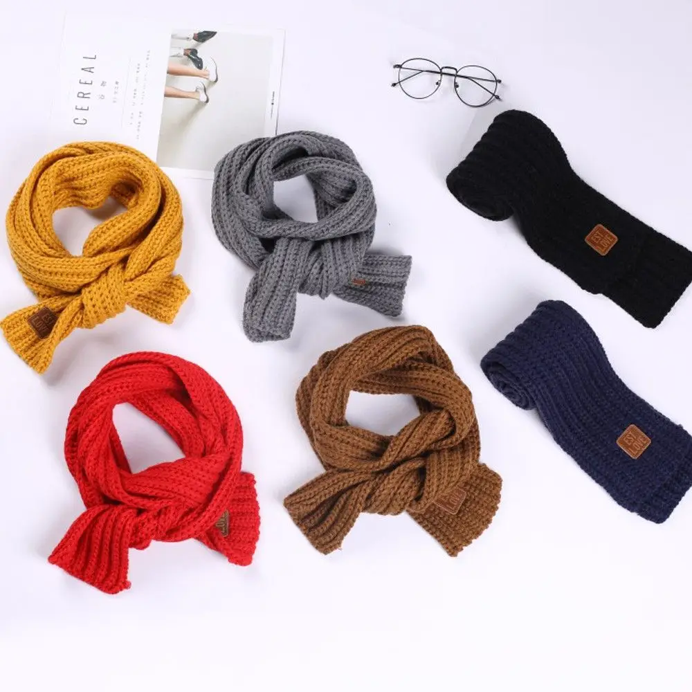 Fashion Warm Kids Scarf Thick Outdoor Neck Warmer Winter Soft Knitted Scarf Baby Boys Girls kids scarf