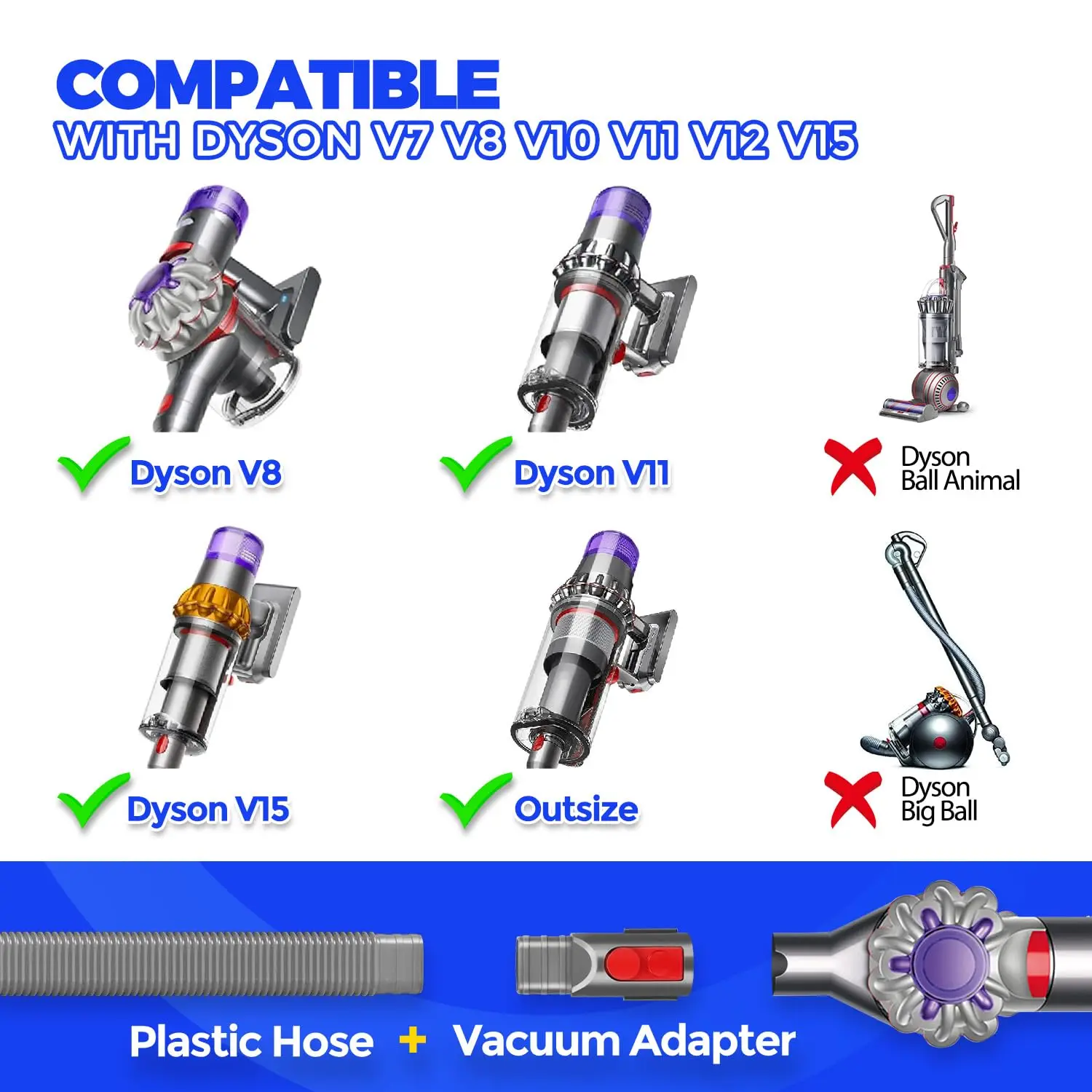 Description Picture 2 of itemDryer Vent Cleaner Kit,Dryer Lint Vacuum Attachment,Lint Remover for V7 V8 V10 V11 V12 V15 etc.Cordless Vacuum Cleaner, Grey