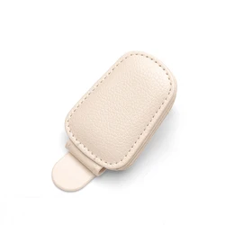 Dual Pack Magnetic Leather Sunglasses and Ticket Holder (Beige - 1PC)