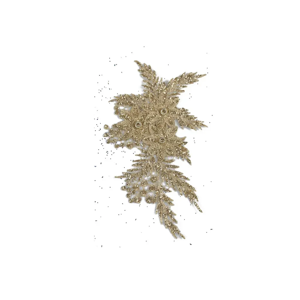 3D flower application Laces collar DIY Rhinestone Lace fabric Embroidery craft materials Dress Sewing accessories