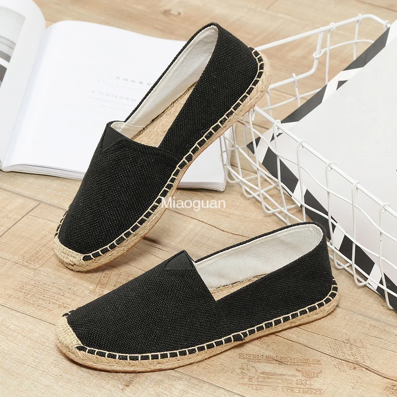 Men Shoes Summer Espadrilles Woman Canvas Sneakers New Breathable Couple Shoes Autumn Slip on Loafers Large Size 35- 45 Sneakers