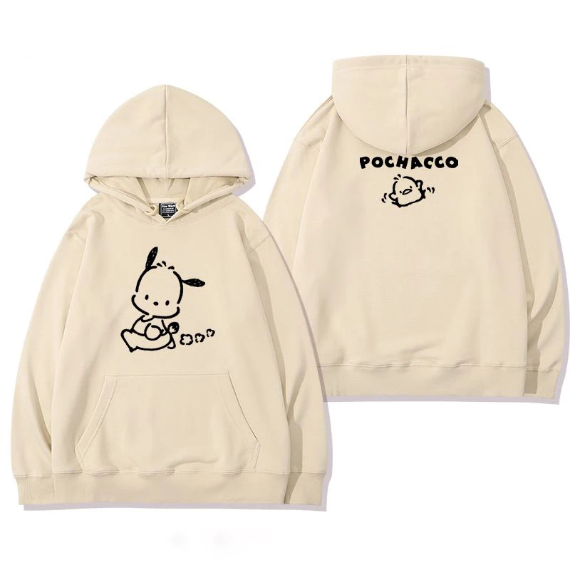 

Толстовка Sanrio Pachacco с героями мультфильмов, сезон весна-осень, обычные тонкие или Зимние флисовые свободные облегающие Модные топы для любителей отдыха