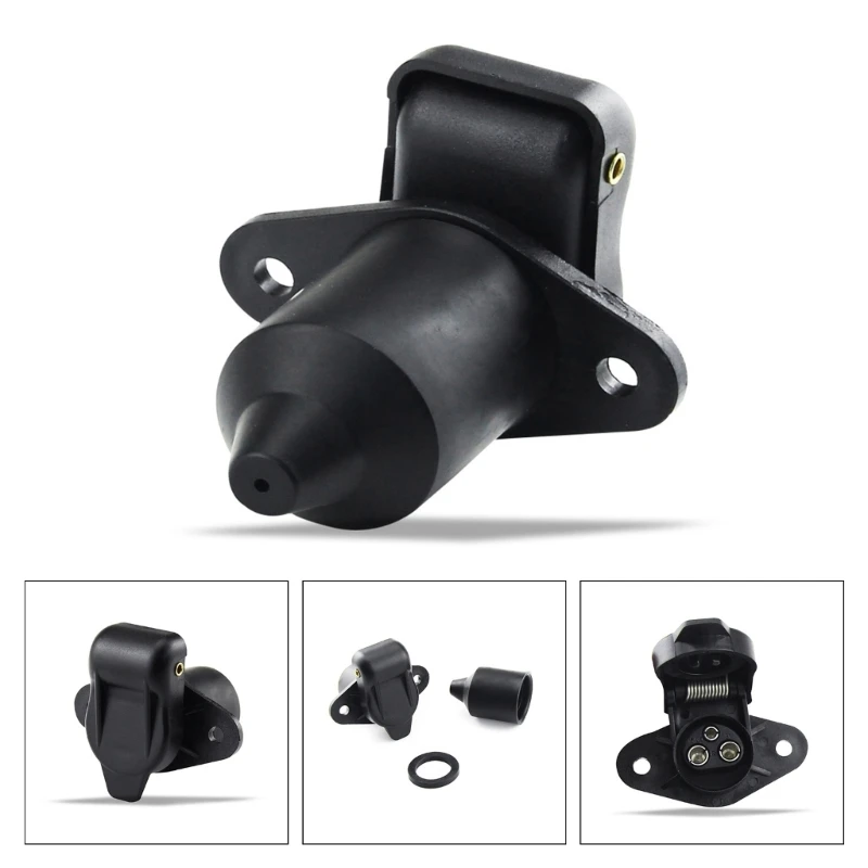 

12V Tractor 3 Pin Plug Socket Trailer Plug Socket 3 Pin Suiatble for Trailer Truck RVs Car Caravans Tractor Durable