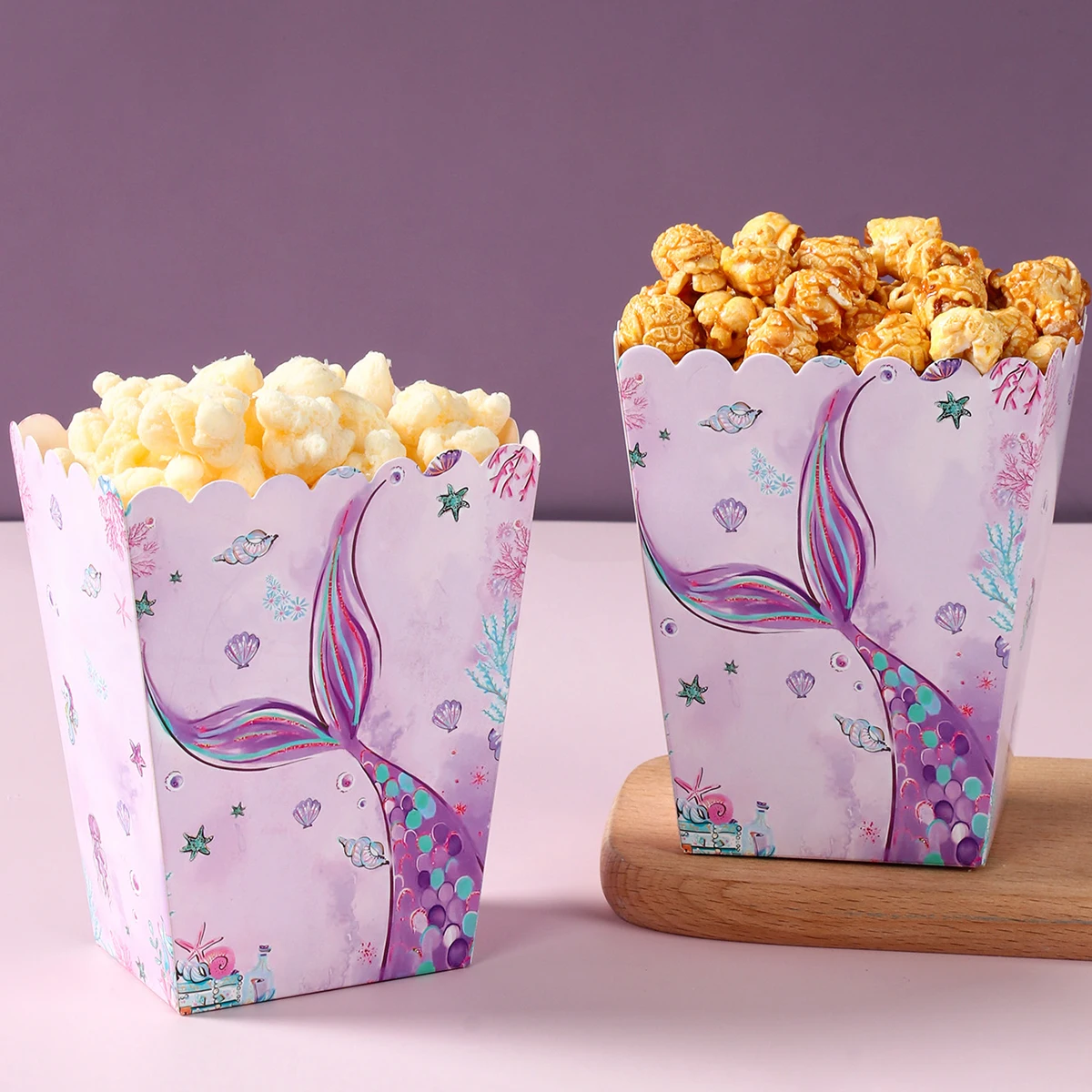 

Mermaid Theme Party Popcorn Boxes Candy Box Mermaid Party Decor Wedding Baby Shower Kids Girls Birthday Party Supplies