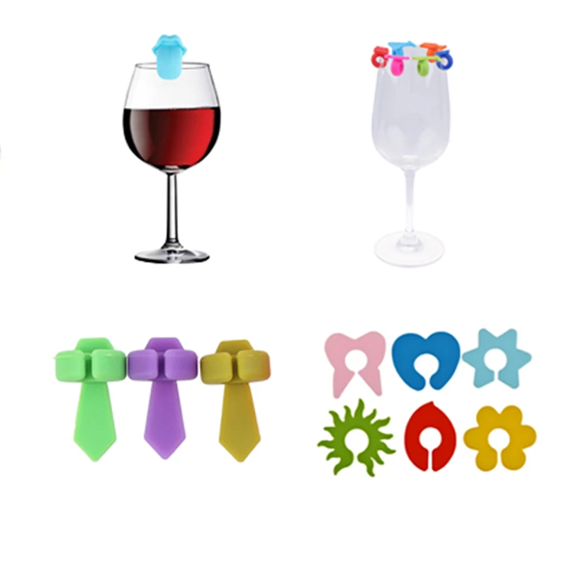Description Picture 2 of item1/6/8/12pcs Mini Circle Wine Glass Marker Cup Identification Ring Recognizer Label Marker Party Accessories Mark Party Supplies