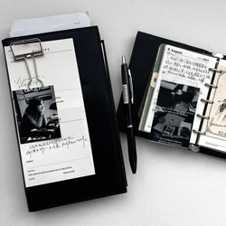 The Pocket Vintage Journal - Black Leather, Refillable Layouts for Notes & Appointments, Your All - in - One Daily Companion (Black 100 line)