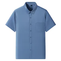 7XL 6XL Mens Formal Shirts Short Sleeve Summer Business Blouse Slim Fit Camisa  Anti-Wrinkle Soft Social Men Dress Shirt Clothes 2