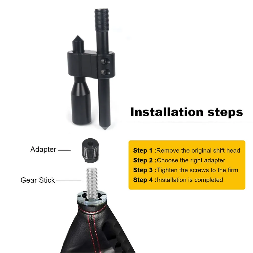 Car gear shift knob H Type adjustable extender with three adapters
