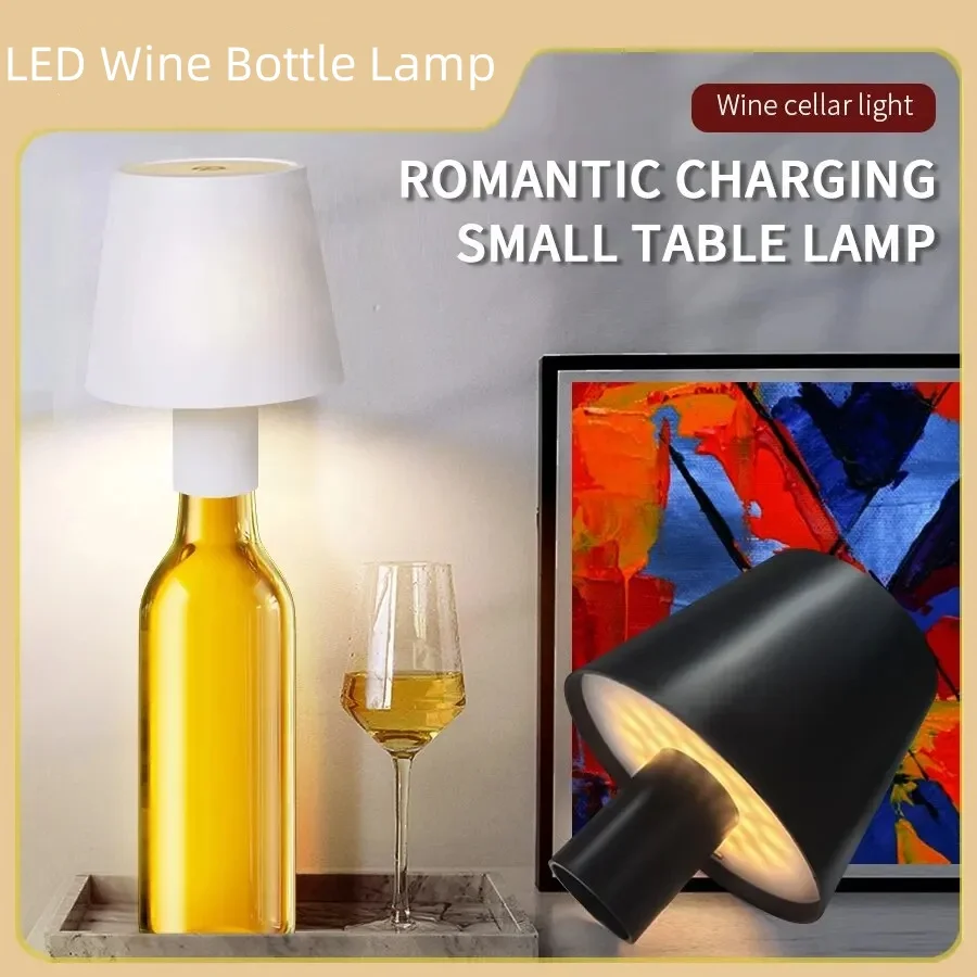 1pc LED Wine Bottle Lamp Portable Table Lamp Bottle Headlight Cordless Night Light Desk For Outdoor Restaurant Bedroom Bar table lamp,led night lamp,bottle lamp